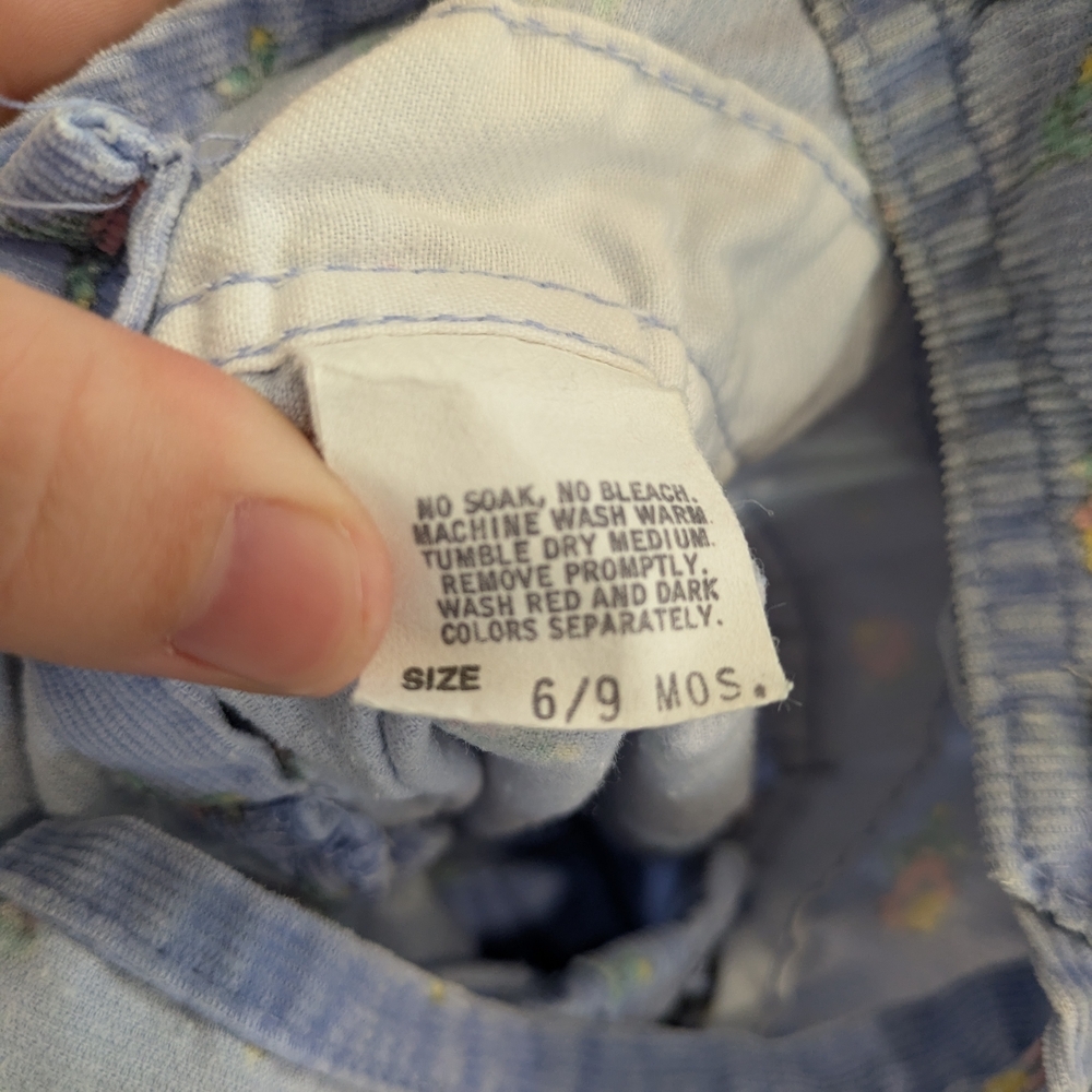 VINTAGE Osh-kosh Floral Overalls With Footies - Picture 4 of 5